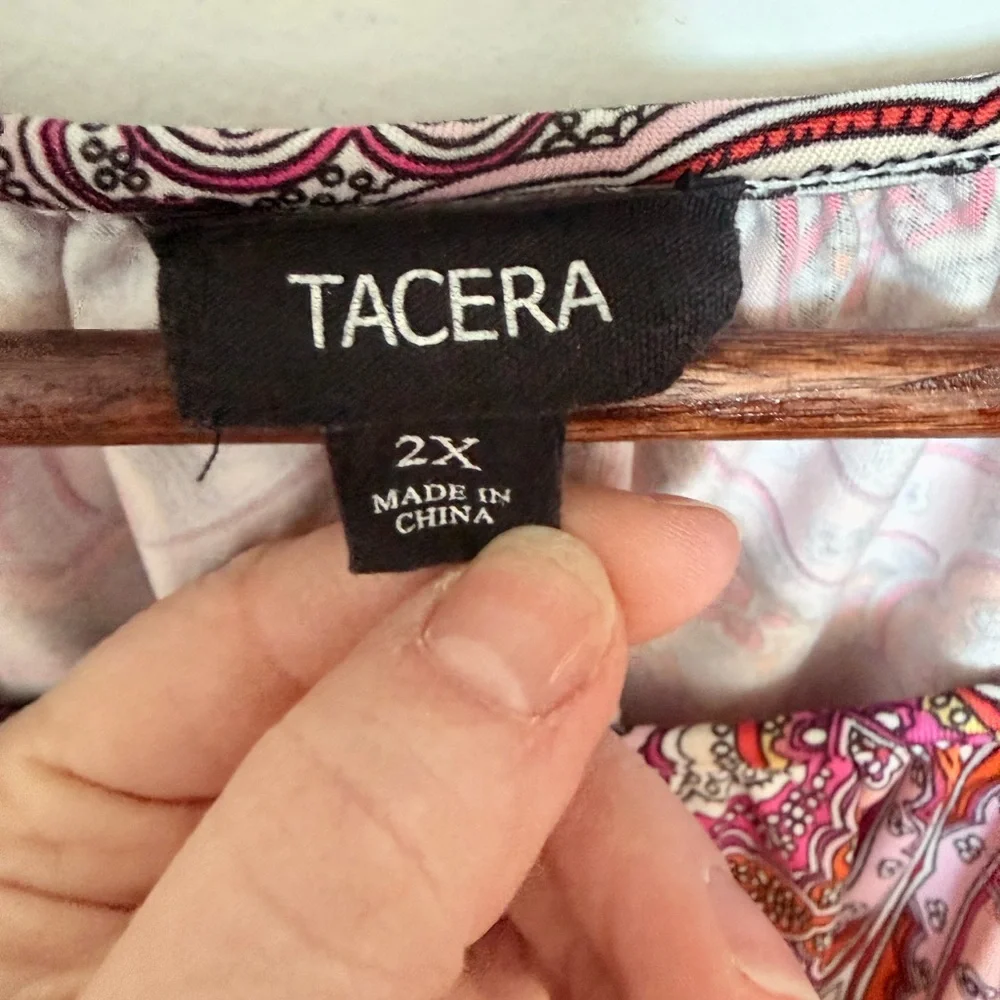 Tacera Pink and Purple Paisley Blouse - Picture 4 of 10